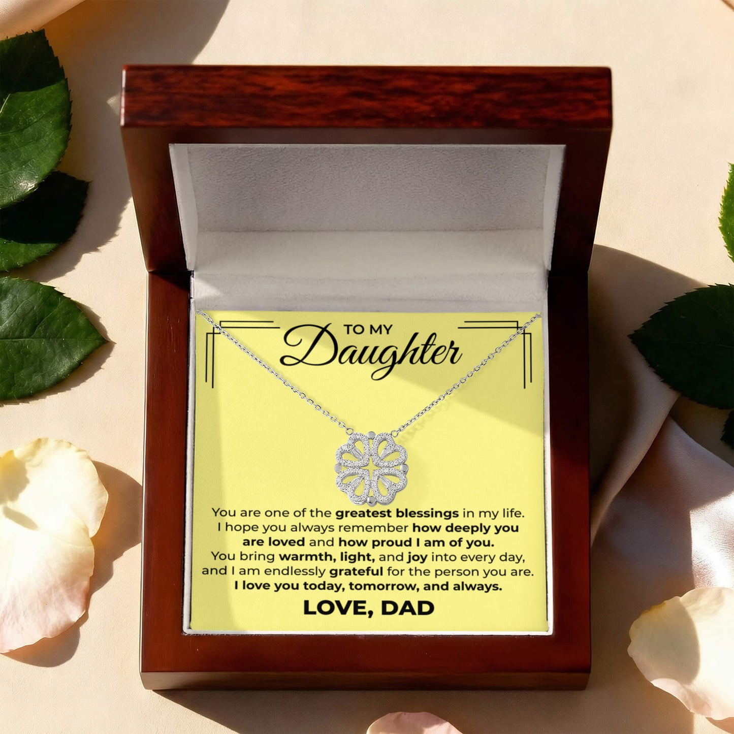 Magnetic Hearts Necklace - To My Daughter "I Love You Today, Tomorrow and Always"