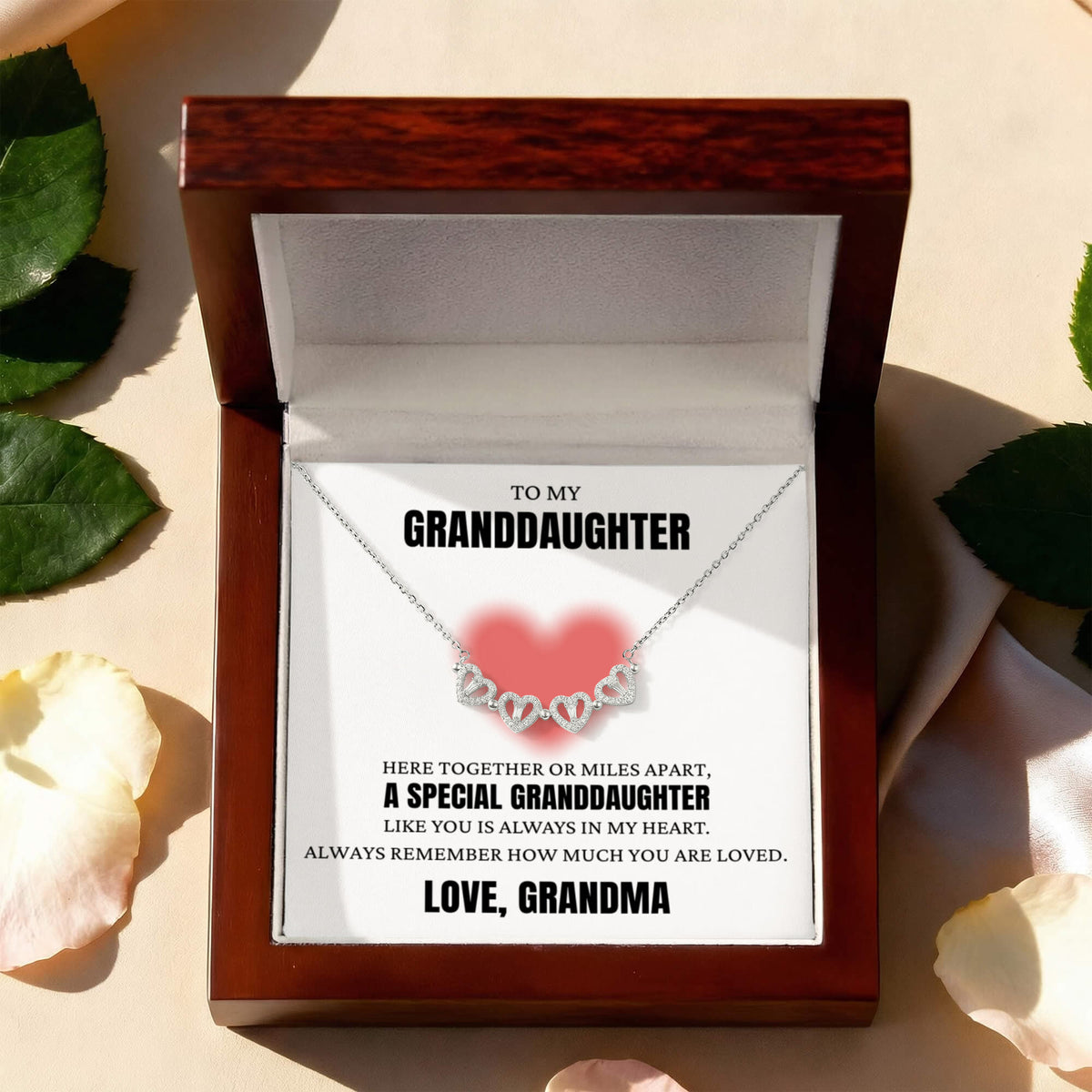 Four Hearts Necklace - To My Granddaughter "Always Remember How Much You Are loved"