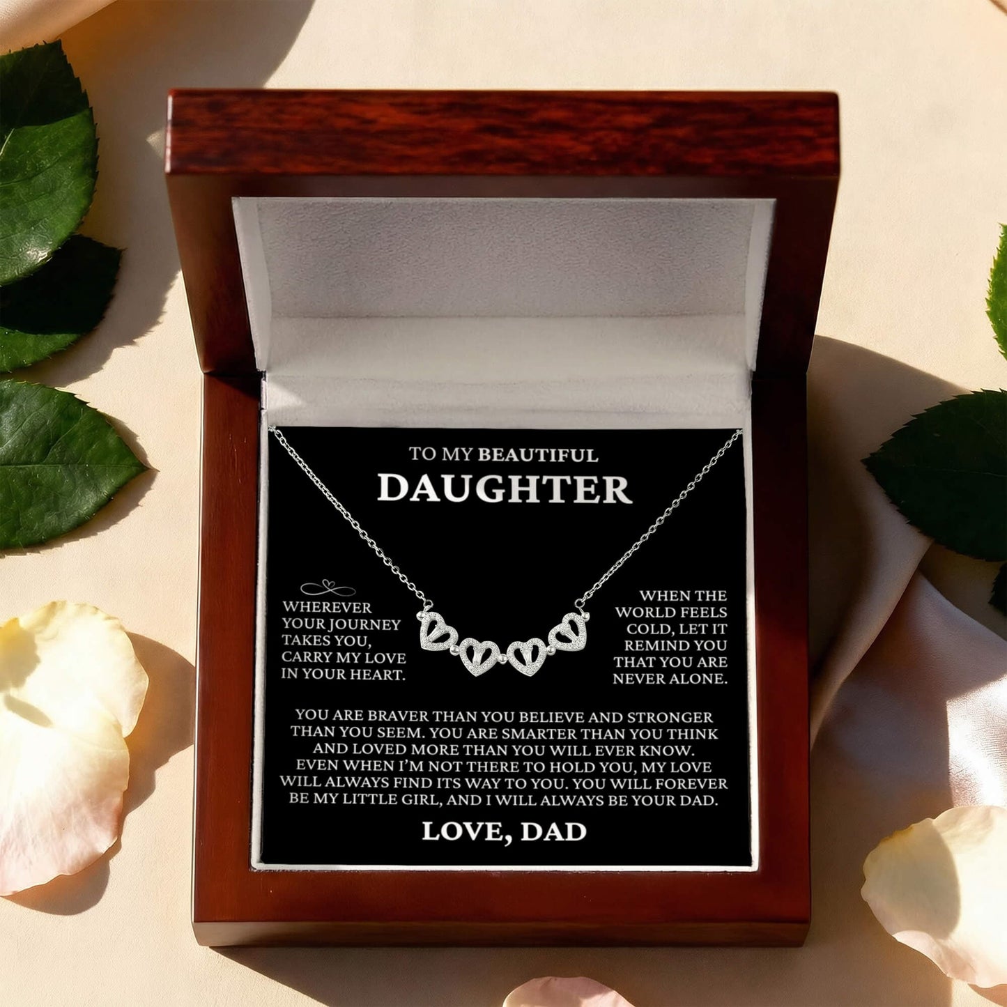 Four Heart Necklace - To My Beautiful Daughter