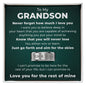 Engraved Men's Ring with Message Card - To Our Grandson "Never Forget How Much I Love You"