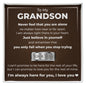 Engraved Men's Ring with Message Card - To Our Grandson "Just Believe in Yourself"