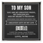 Engraved Men's Ring with Message Card - To My Son "Greatest Gift Of My Life"
