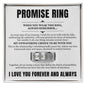 Promise Ring - Engraved Men's Ring with Message Card "My Unwavering Choice to be with You"