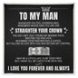 To My Man - Engraved Men's Ring with Message Card