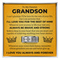 Engraved Men's Ring with Message Card - To My Grandson "Always Be Brave and Strong"