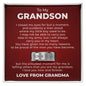 Engraved Men's Ring with Message Card - To Our Grandson "I Love You Now and Forever"