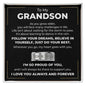Engraved Men's Ring with Message Card - To My Grandson "I'm So Proud of You"
