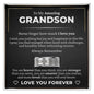 Engraved Men's Ring with Message Card - To Our Grandson "Always Remember"