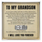 Engraved Men's Ring with Message Card - To My Grandson "You Will Never Lose"