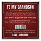 Engraved Men's Ring with Message Card - To My Grandson "Just Believe In Yourself and Never Quit"