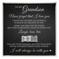 Engraved Men's Ring with Message Card - To Our Grandson "Never Forget That I Love You"