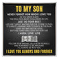 Engraved Men's Ring with Message Card - To My Dear Son "Just Do Your Best"