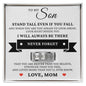 Engraved Men's Ring with Message Card - To My Son "Stand Tall Even If You Fall"