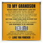 Engraved Men's Ring with Message Card - To My Grandson "Remember To Be Awesome"