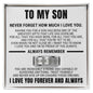 Engraved Men's Ring with Message Card - To My Son "I'm So Proud of You"