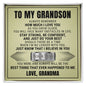 Engraved Men's Ring with Message Card - To My Grandson "Stay Strong"