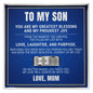 Engraved Men's Ring with Message Card - To My Son "You Are My Greatest Blessing"