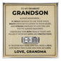 Engraved Men's Ring with Message Card - To My Grandson "Feel My Love"