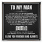 To My Man - Engraved Men's Ring with Message Card "I Love You Forever and Always"
