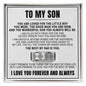 Engraved Men's Ring with Message Card - To My Son "You Are Loved"