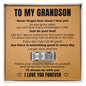 Engraved Men's Ring with Message Card - To My Grandson "Just Do You Best"