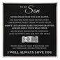 Engraved Men's Ring with Message Card - To My Son "Never Fear That You Are Alone"