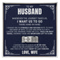 Engraved Men's Ring With Message Card - To My Husband “Always Be by My Side”