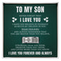 Engraved Men's Ring with Message Card - To My Son "Never Forget That I Love You"