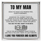 To My Man - Engraved Men's Ring with Message Card "I Love You Forever and Always"