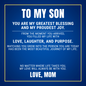 Engraved Men's Ring with Message Card - To My Son "You Are My Greatest Blessing"
