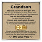 Engraved Men's Ring with Message Card - To Our Grandson "We Love You"