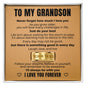 Engraved Men's Ring with Message Card - To My Grandson "Just Do You Best"