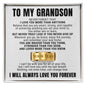 Engraved Men's Ring with Message Card - To My Grandson "I Love You More Than Anything"