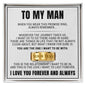 To My Man - Engraved Men's Ring with Message Card "I Love You Forever and Always"