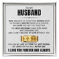 Engraved Men's Ring with Message Card - To My Husband "You Are My Life"