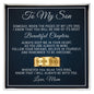 Engraved Men's Ring with Message Card - To My Son "Beautiful Chapters"