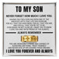 Engraved Men's Ring with Message Card - To My Son "I'm So Proud of You"