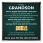 Engraved Men's Ring with Message Card - To Our Grandson "Never Forget How Much I Love You"