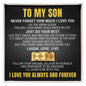 Engraved Men's Ring with Message Card - To My Dear Son "Just Do Your Best"