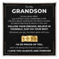 Engraved Men's Ring with Message Card - To My Grandson "I'm So Proud of You"