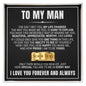 To My Man - Engraved Men's Ring with Message Card "I Love You Forever and Always"