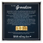 Engraved Men's Ring with Message Card - To My Grandson "You Are Never Alone"
