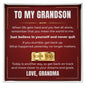 Engraved Men's Ring with Message Card - To My Grandson "Just Believe In Yourself and Never Quit"