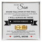 Engraved Men's Ring with Message Card - To My Son "Stand Tall Even If You Fall"