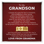 Engraved Men's Ring with Message Card - To Our Grandson "I Love You Now and Forever"