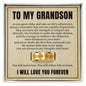 Engraved Men's Ring with Message Card - To My Grandson "You Will Never Lose"