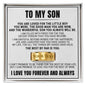 Engraved Men's Ring with Message Card - To My Son "You Are Loved"