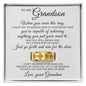 Engraved Men's Ring with Message Card - To My Grandson "Just Go Forth and Aim for The Skies"