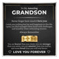 Engraved Men's Ring with Message Card - To Our Grandson "Always Remember"