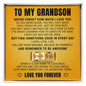 Engraved Men's Ring with Message Card - To My Grandson "Remember To Be Awesome"